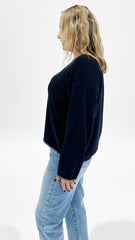 Betty Basics Ascot Stitch Sweater Navy