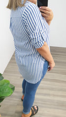 Maxine Stripe Shirt Blue
