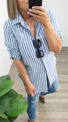 Maxine Stripe Shirt Blue