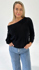 Sass Kiara Asymmetric Knit Black