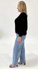 Sass Kiara Asymmetric Knit Black