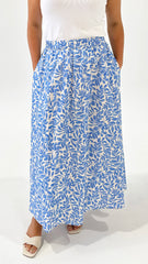 Staple Solea Maxi Skirt Blue Leaf