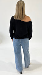 Sass Kiara Asymmetric Knit Black