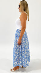 Staple Solea Maxi Skirt Blue Leaf