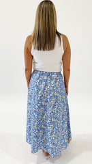 Staple Solea Maxi Skirt Blue Leaf