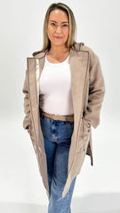 Sass Maxi Hooded Coat Oatmeal