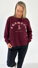 Foxwood Effortless Contrast Crew Wine