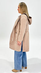 Sass Maxi Hooded Coat Oatmeal