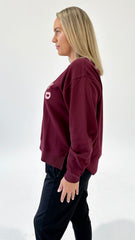 Foxwood Effortless Contrast Crew Wine