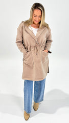 Sass Maxi Hooded Coat Oatmeal