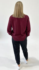 Foxwood Effortless Contrast Crew Wine