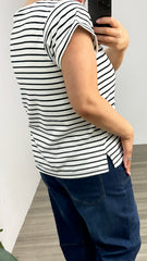 Betty Basics Caia Crew Tee Black Stripe