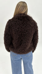 Fate + Becker Wynn Crop Fur Jacket Choc