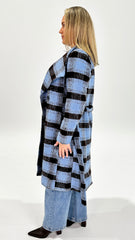 Betty Basics Britney Coat Blue Choc Check