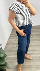 Betty Basics Caia Crew Tee Black Stripe