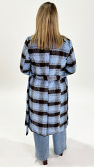 Betty Basics Britney Coat Blue Choc Check