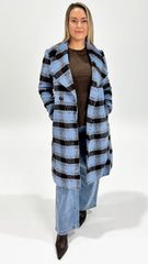 Betty Basics Britney Coat Blue Choc Check