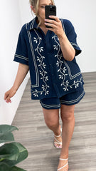 Sass Jayden Short Sleeve Shirt Navy