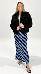 Betty Basics Bec Bias Skirt Choc Blue