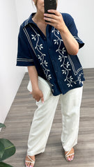 Sass Jayden Short Sleeve Shirt Navy