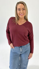 Betty Basics Munich Top Burgandy