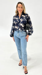 Navy Clouds Blouse