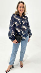 Navy Clouds Blouse