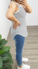 Betty Basics Keira Tank Jet Blk Stripe