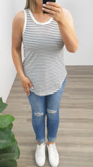 Betty Basics Keira Tank Jet Blk Stripe