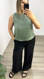 Leona Linen Tank Khaki