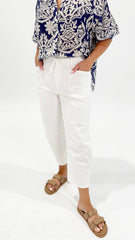 Leo Barrel Jeans White