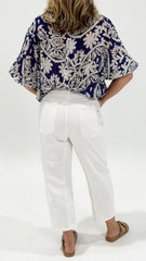 Leo Barrel Jeans White