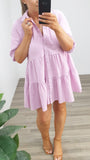 Yolanda Button Dress Lilac