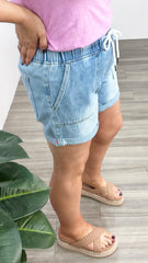 Elm Emma Relaxed Denim Short Mid Blue