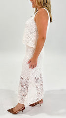 Sass Kai Crochet Lace Skirt White