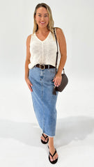 Sass Penn Knit Top Cream