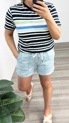 Elm Emma Relaxed Denim Short Light Blue