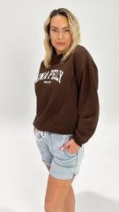 Ena Pelly Mila Oversized Sweater Chocolate