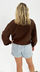 Ena Pelly Mila Oversized Sweater Chocolate