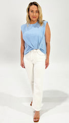 Sass Marley Knot Front Tank Sky Blue