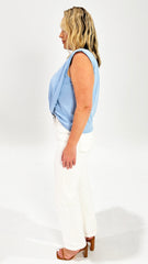 Sass Marley Knot Front Tank Sky Blue