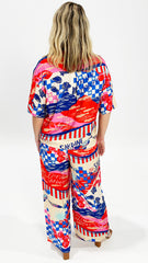 Betty Basics Sable Shirt Mediterranean Print