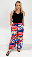 Betty Basics Sable Wide leg Pant  Mediterranean Print