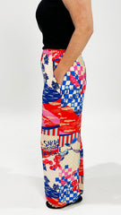 Betty Basics Sable Wide leg Pant  Mediterranean Print