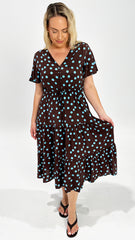 Zinnia Polka Dot Midi Dress