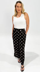 Betty Basics Zander Pant Pink/Choc Polka Dot