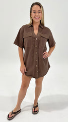 Serena Denim Dress Choc