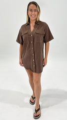 Serena Denim Dress Choc