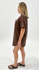 Serena Denim Dress Choc
