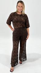 BTL Desi Lace Pants Choc